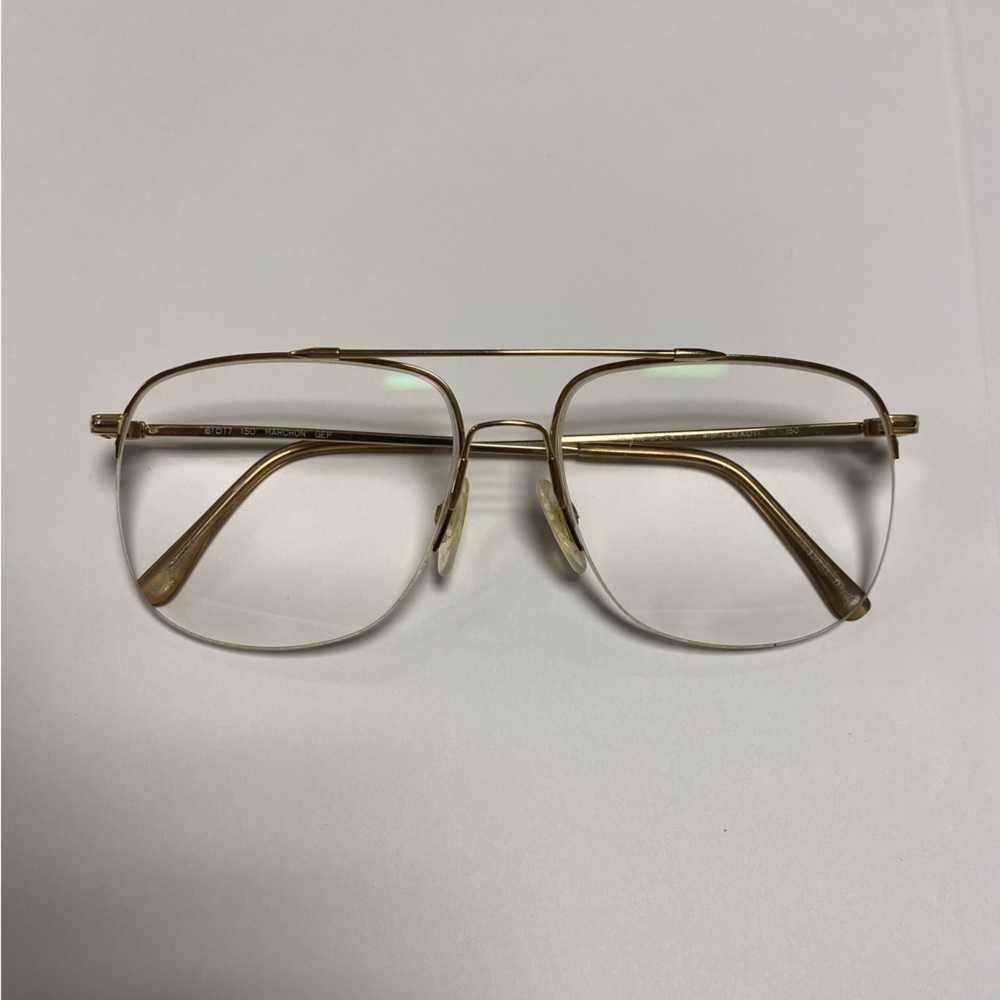 Gold electro plated description glasses made in Japan